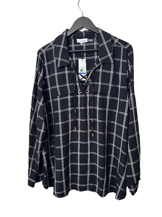 Calvin Klein Tops - Calvin Klein Plaid Blouse Size XL NWT